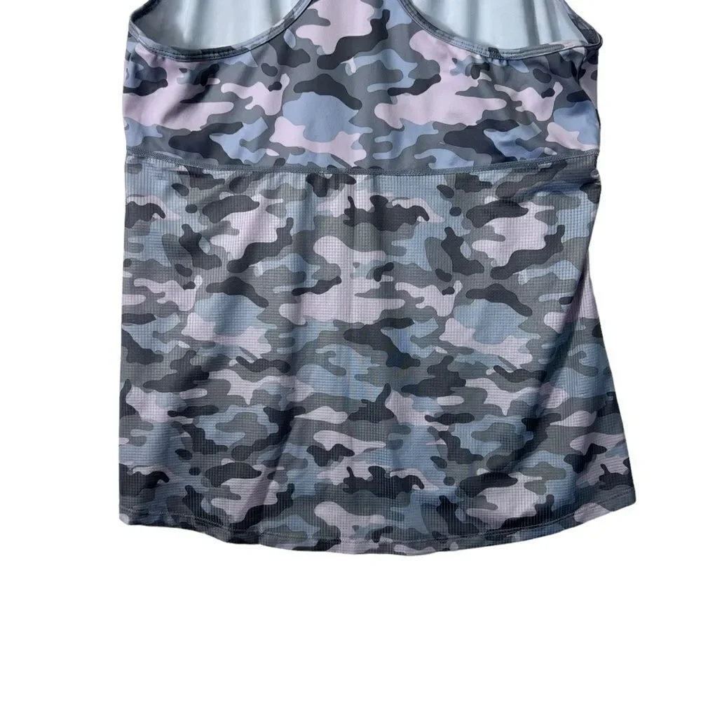 Fabletics Cashel Curved Cinch Tank Pink & Gray Camo Size Large - Picture 7 of 15